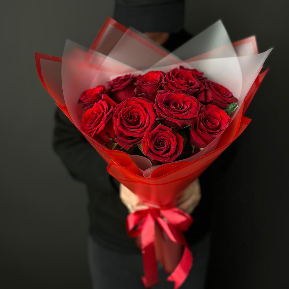 Букеты из красных роз 40 см (Эквадор) №: 183680
