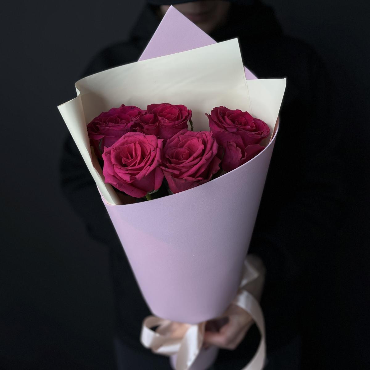 Букеты из розовых роз 40 см (Эквадор) код - 86720