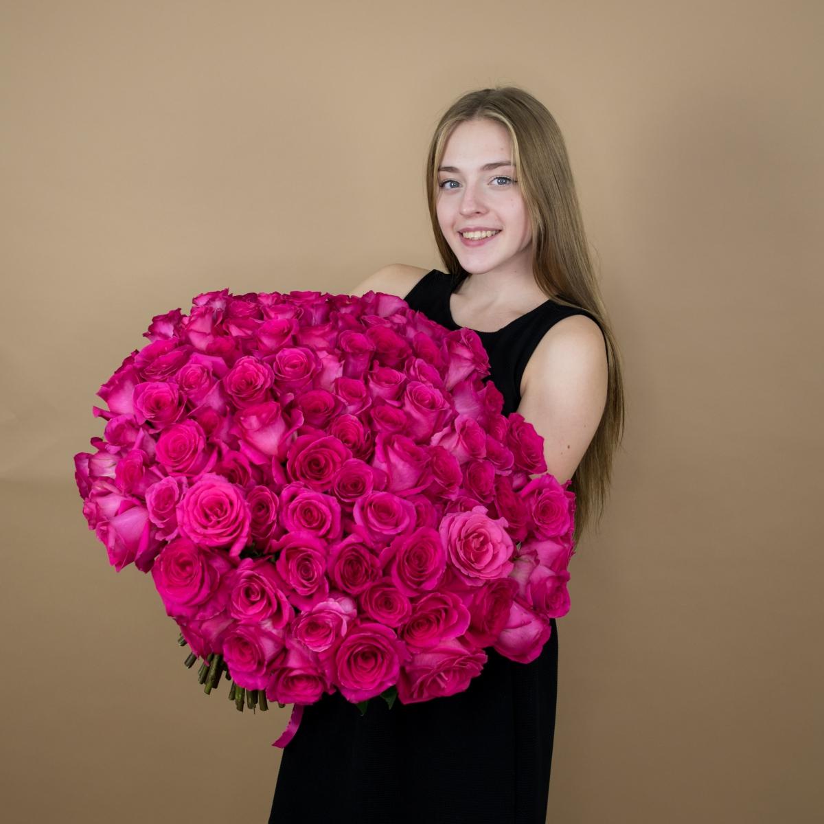Букеты из розовых роз 40 см (Эквадор) код - 86720