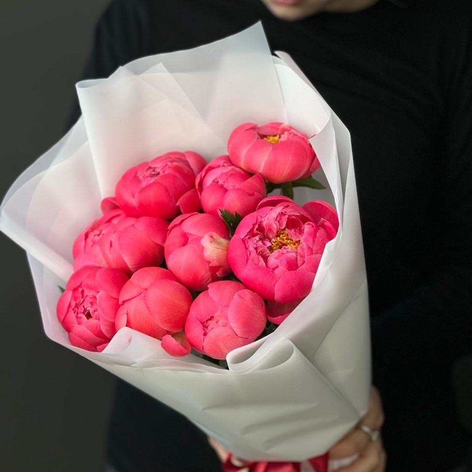 Букет с пионами 9 шт Артикул  158400
